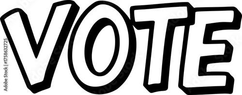 VOTE bold hand drawn sketch style large textured letters — stock vector
