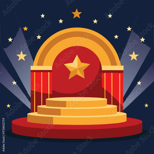vector illustration of glamorous award stage with .eps