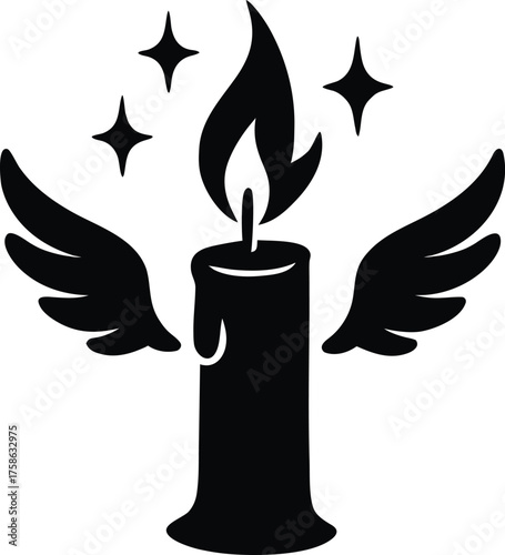 Angel Candle Flame Illustration Design