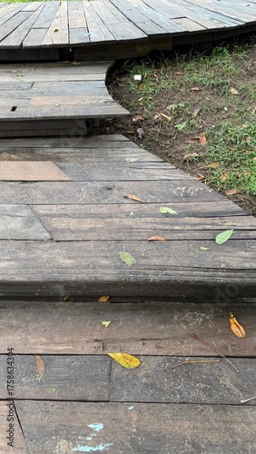 wooden bridge in autumn