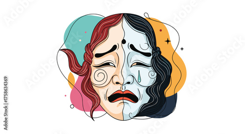 The duality of human emotion a visual representation of contrasting feelings.