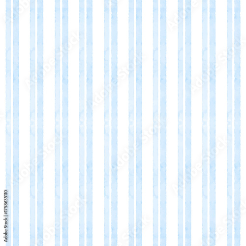 Soft blue watercolor vectical stripes seamless pattern.eps