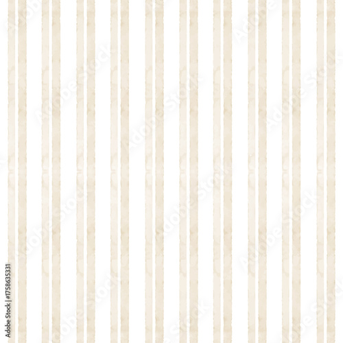 Soft brown watercolor vectical stripes seamless pattern.eps