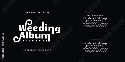 Modern typography beauty fashion elegant minimalist serif italic fonts decorative wedding vintage retro logos. Minimal luxury font alphabet logo. Vector illustration
