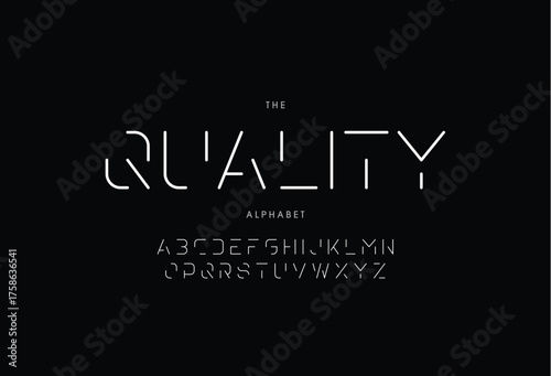 Digital scifi modern alphabet fonts. Science fiction typography sport, technology, fashion, digital, future creative logo font. vector illustration
