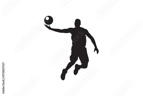Basketball Player Dunk Silhouette Vector Sports Silhouette Basketball Jump Shot Vector