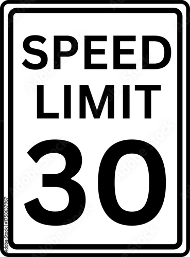 Speed Limit 30 mph Traffic Sign