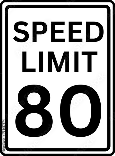 Speed Limit 80 mph Traffic Sign