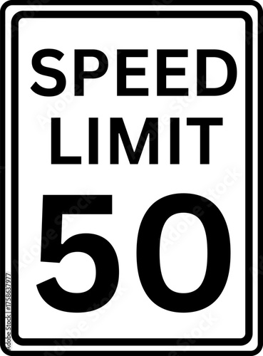 Speed Limit 50 mph Traffic Sign