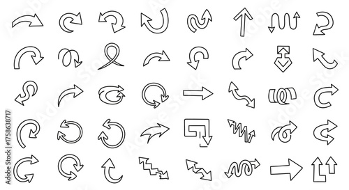 Set of Creative Arrow Design Elements for Directional Guidance and Navigation in Graphic Design