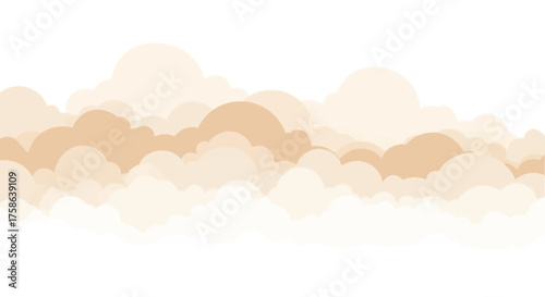 Clouds Background Illustration, Abstract Sky Concept in Warm Brown Hues