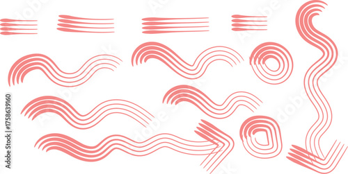 Funky crayon drawn speech bubbles crowns and emphasis elements doodle highlighters abstract shapes