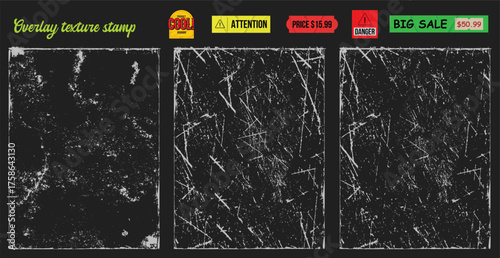 grunge old paper texture with wrinkles and folded effect. Rectangles and square old photo frames template collection. 