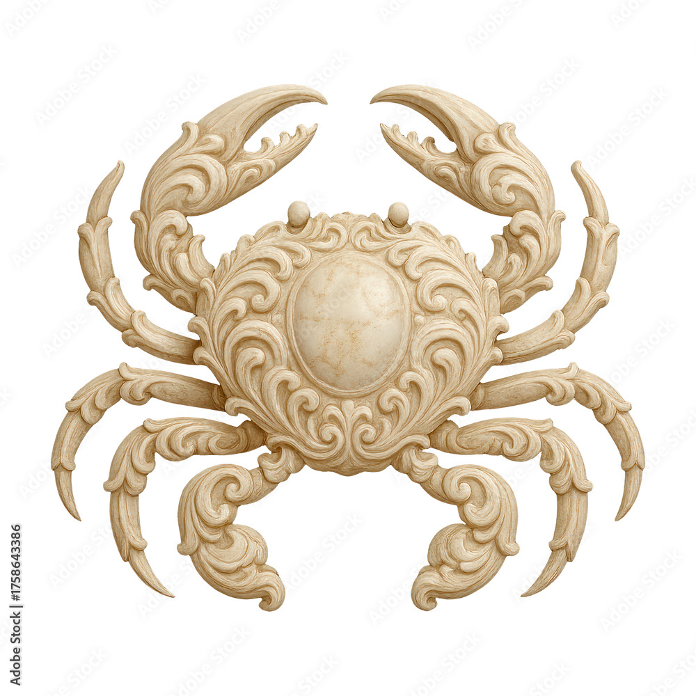 Obraz premium PNG Intricate ornate crab sculpture design.