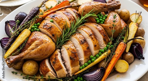 Roasted Chicken  Autumn Vegetables.