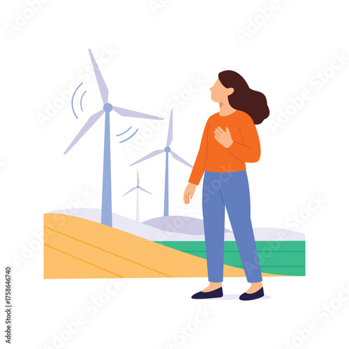 Wind Energy, Wind turbines generating clean electricity