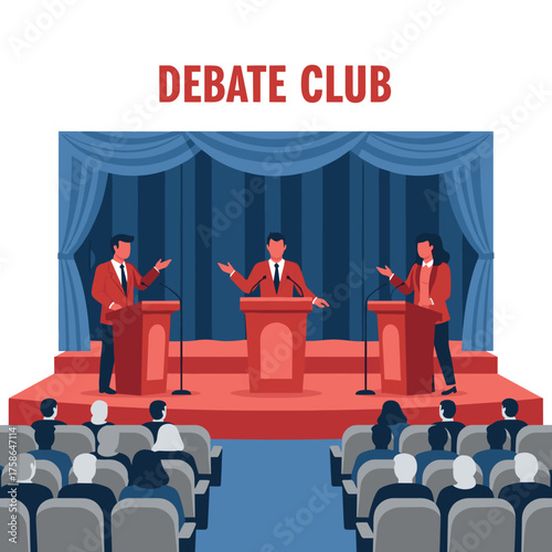 Exciting Debate Club Competition Showcasing Eloquent Speakers