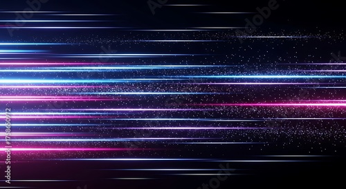 Neon Light Streaks with Dark Background.