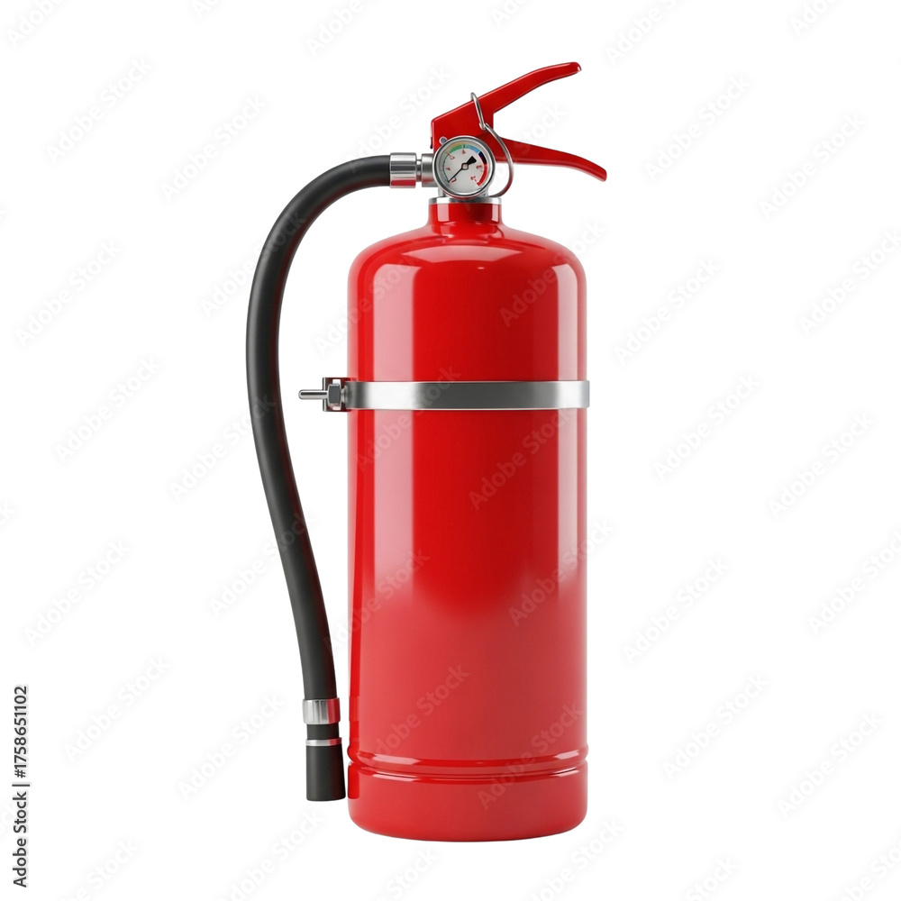 Obraz premium Fire Extinguisher Isolated on Transparent Background for Safety and Emergency Use 
