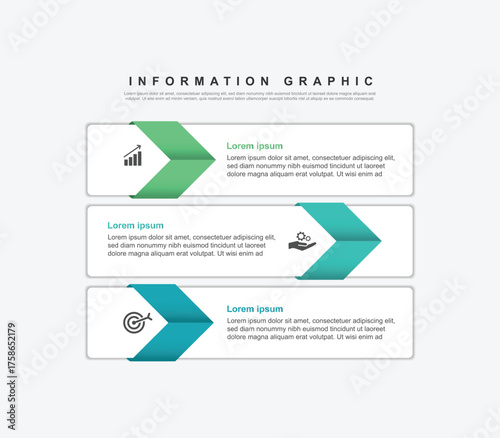 modern design template banner infographic. 3 step process information or presentation with icons