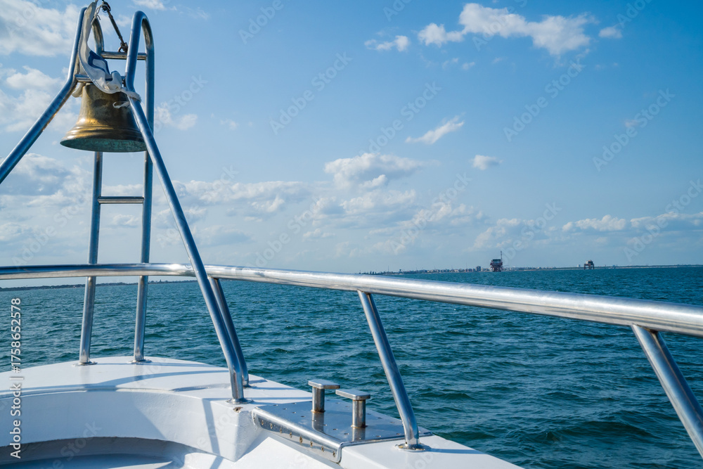 Obraz premium yacht racing in the open sea, parts of a luxury yacht, extreme water sports