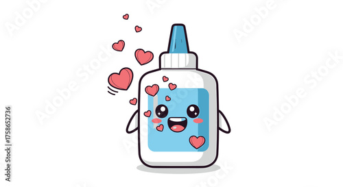 Red wine bottle cartoon vector illustration icon design