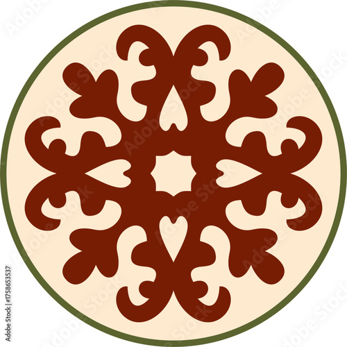 Vector colored  Kazakh national ornament. Ethnic pattern of the peoples of the Great Steppe, Mongols, Kyrgyz, Kalmyks, Buryats