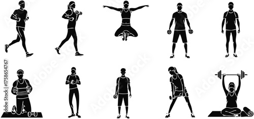 People doing sports in different postures