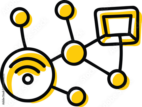 network traffic   bandwidth icon  thin line .eps