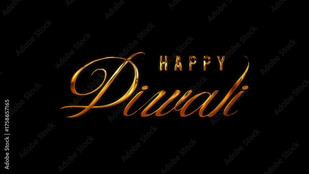 Animated, Suitable for Diwali greeting cards, invitations, social media posts, and website banners. Captures the festive spirit with elegant typography.