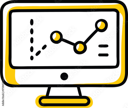 real time monitoring screen icon  linear vector .eps