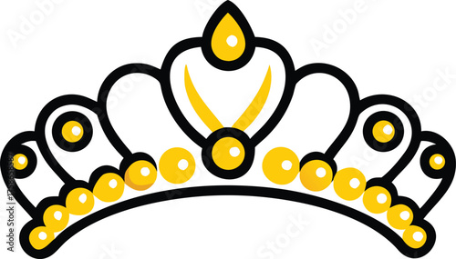 royal pearl tiara icon illustration.eps