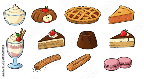 Delicious desserts collection featuring classic pies, cakes, and treats