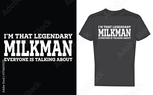 Funny milkman job title employee worker profession silhouette isolated on transparent background