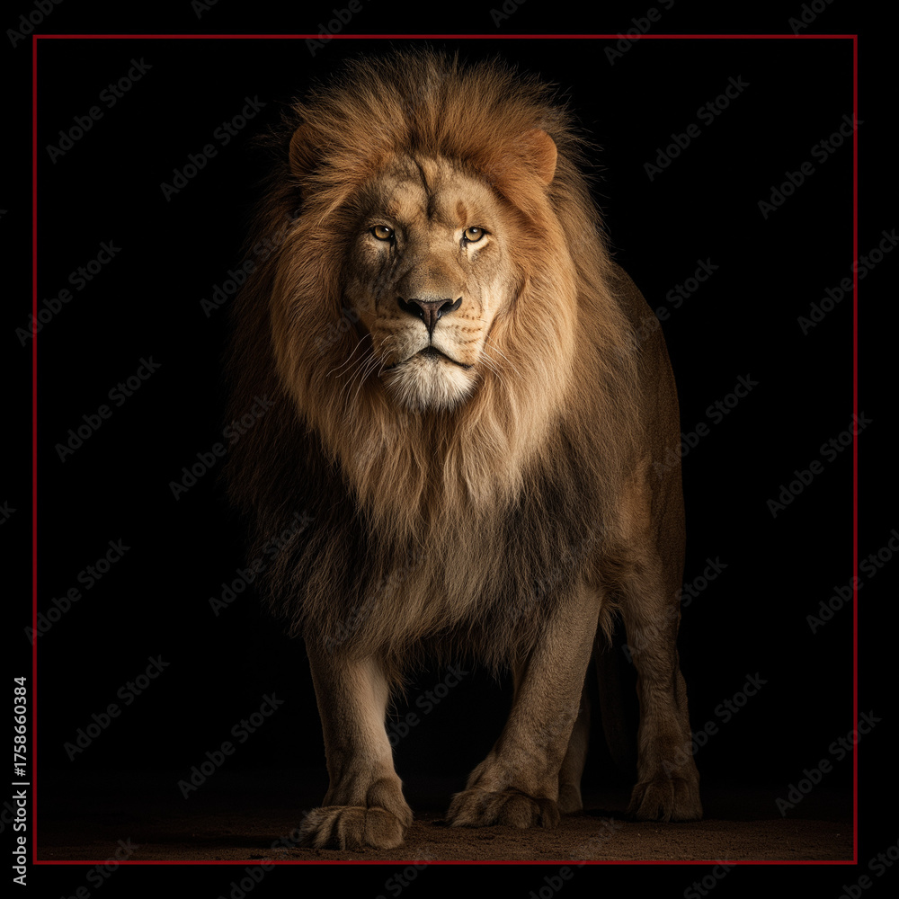 Fototapeta premium lion on a black background