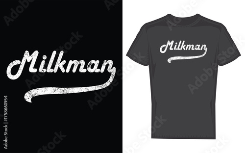 Humorous silhouette of a milkman with a milk jug representing a funny job or profession perfect for creative designs