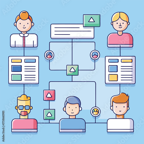 user flow diagram wireframe  minimal flat vector d.eps
