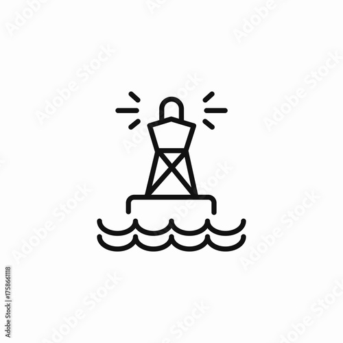 coastal navigation beacon icon sign vector