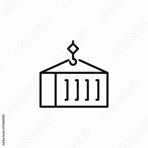 crane lifting container icon sign vector