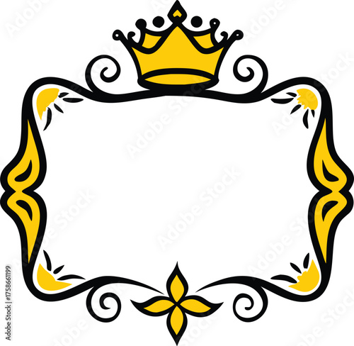vintage ornamental frame with crown  decorative bo.eps