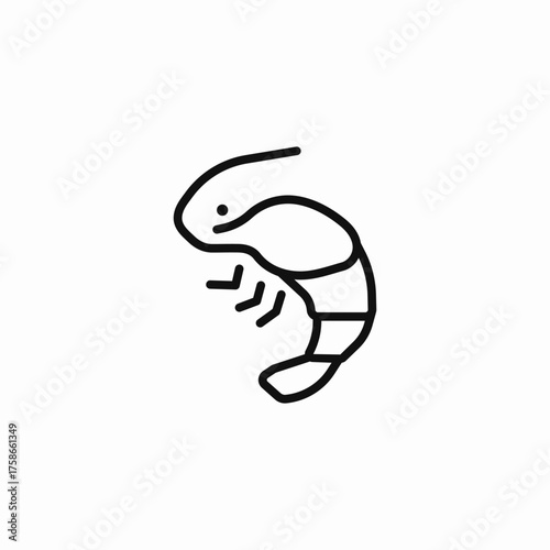 delicious curled shrimp icon sign vector