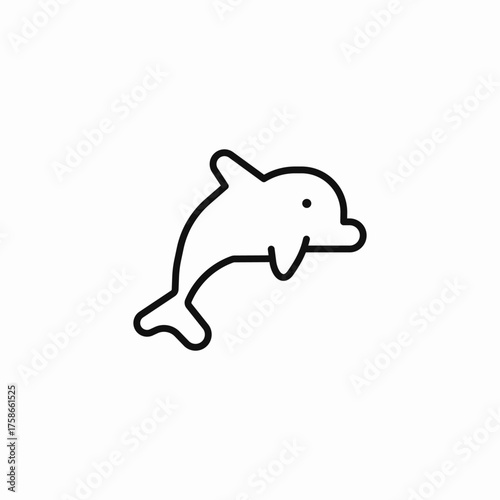 dolphin marine mammal icon sign vector