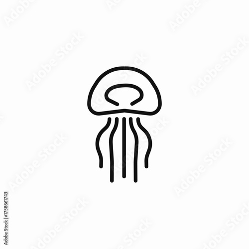 floating sea jellyfish icon sign vector