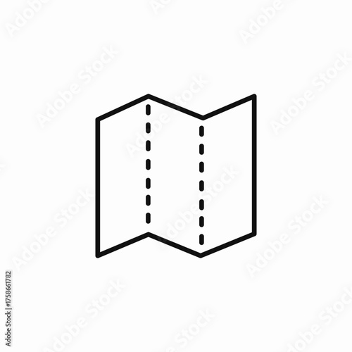 folded brochure down icon sign vector