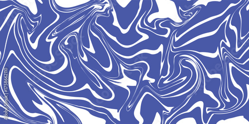 Aesthetic Blue wavy lines abstract background. Trendy psychedelic retro style backdrop. Waves, swirl and twirl pattern. Y2k aesthetic design