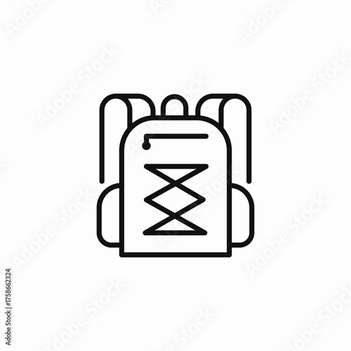 hiking backpack rucksack icon sign vector