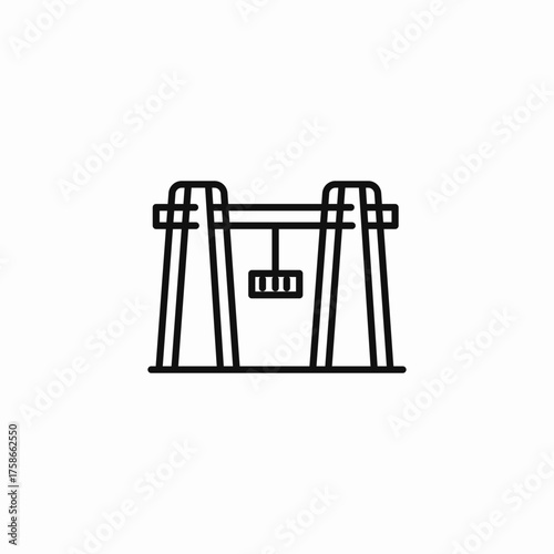 industrial dock crane icon sign vector