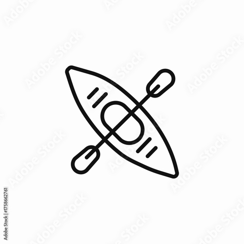 kayak with paddle icon sign vector