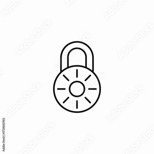 locked dial padlock icon sign vector