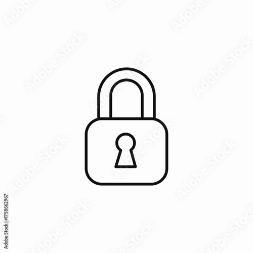 locked rectangular keyhole icon sign vector